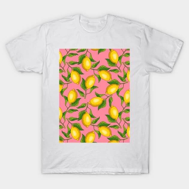 Lemons Pattern T-Shirt by okpinsArtDesign